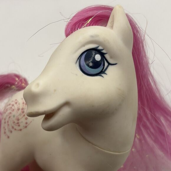 My Little Pony Star Swirl G3 2002 White Pink Tinsel Hair Sparkle Hasbro MLP - Picture 3 of 5